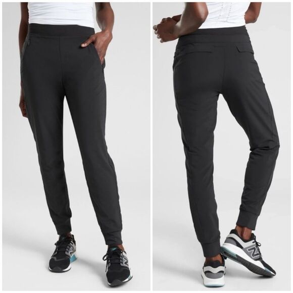 Athleta Lined Soho Jogger Pants in Black 907899 Women's Size 8 - Picture 1 of 13
